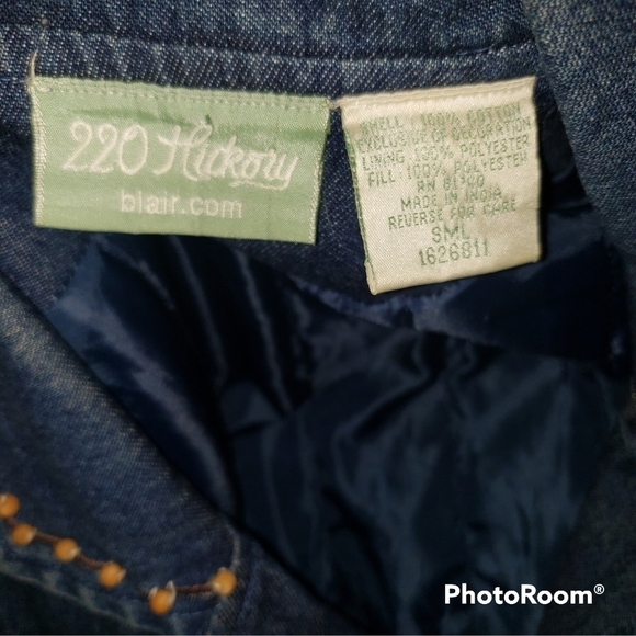 Vintage 220 Hickory Western Embroidered Beaded Denim Jacket Size S - Picture 2 of 7